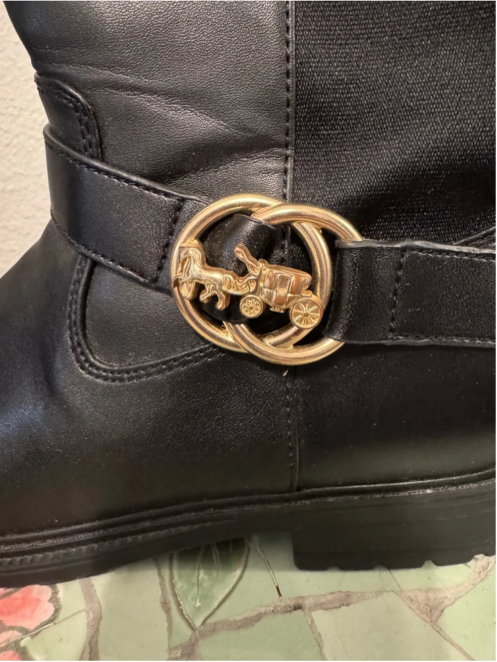 Coach Farrah C0625 black leather tall boots 6.5